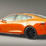 Tesla Model S in orange